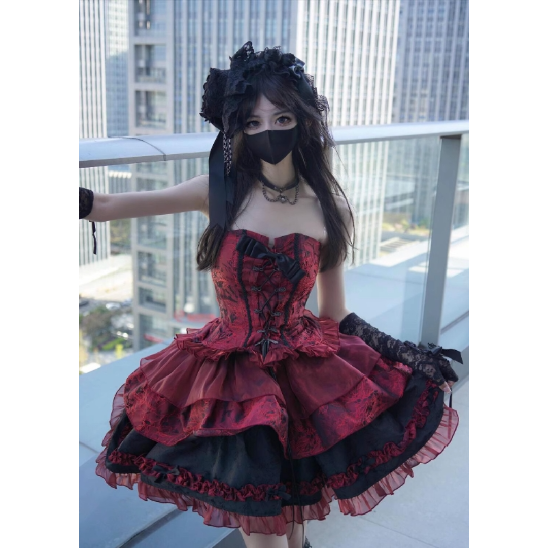 lolita ロリータ 黒ロリ 暗黒系 3点セット S L98#の通販 by lolita ロリータ 黒ロリ 暗黒系 3点セット S L98#の通販 by