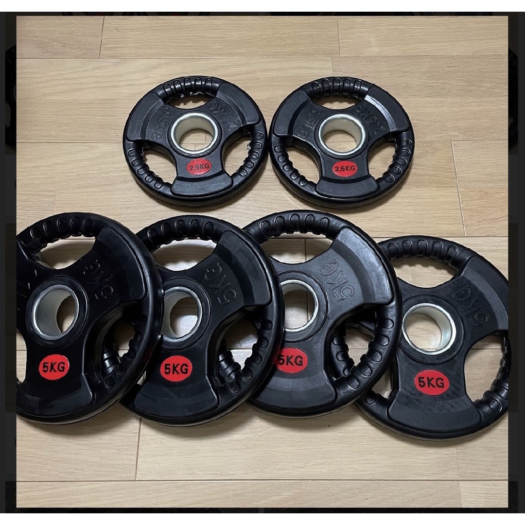 バーベルプレート2.5kg×2 5kg×4ラバーオリンピックシャフトΦ50mm バーベルプレート2.5kg×2 5kg×4ラバーオリンピックシャフトΦ50mm