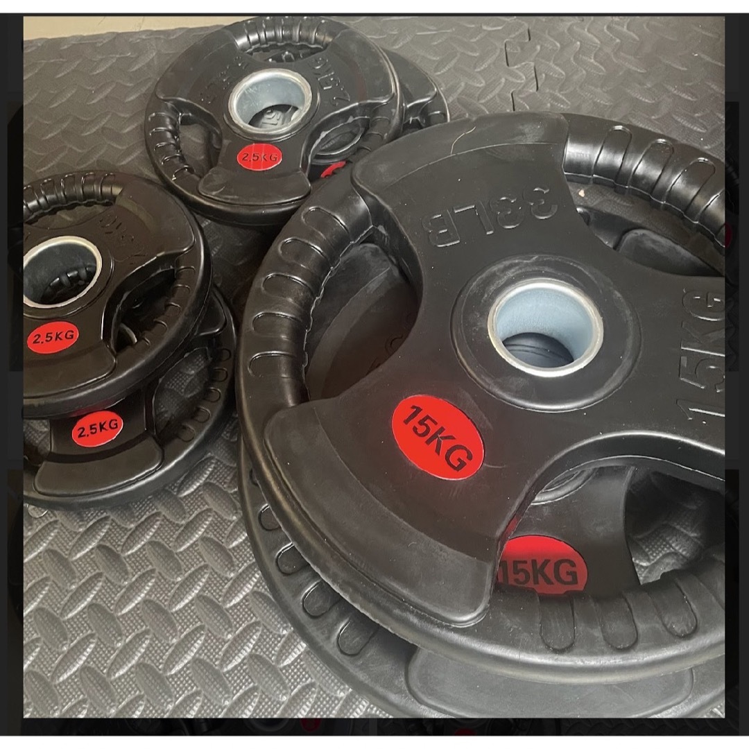バーベルプレート2.5kg×4 15kg×2ラバーオリンピックシャフトΦ50mm バーベルプレート2.5kg×4 15kg×2ラバーオリンピックシャフトΦ50mm