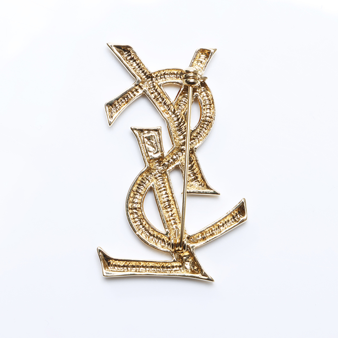 SAINT LAURENT - イヴ・サンローラン YSL YSL ロゴ ブローチの SAINT LAURENT - イヴ・サンローラン YSL YSL ロゴ ブローチの