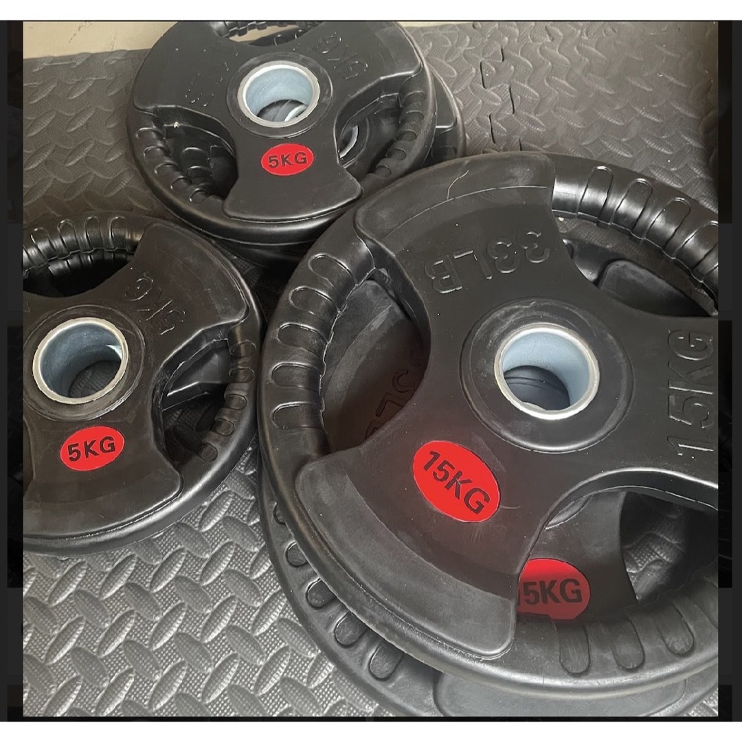 バーベルプレート5kg×4 15kg×2ラバーオリンピックシャフトΦ50mm バーベルプレート5kg×4 15kg×2ラバーオリンピックシャフトΦ50mm