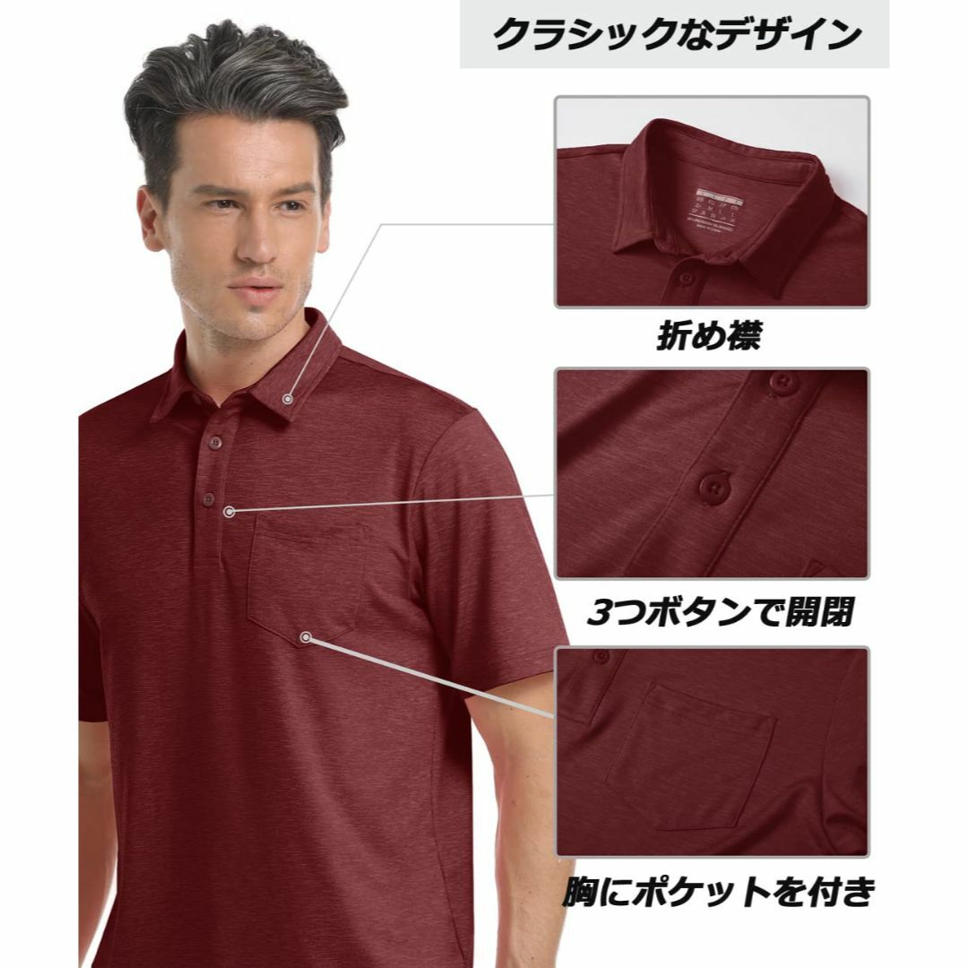 [TACVASEN] メンズ Tシャツ ポロシャツ 半袖 ゴルフウエア カジュア メンズのファッション小物(その他)の商品写真