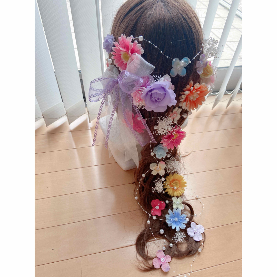ラプンツェル髪飾り♡ガーベラ♡かすみ草 挟むタイプ うれしかっ ラプンツェル髪飾り♡ガーベラ♡かすみ草 挟むタイプ うれしかっ
