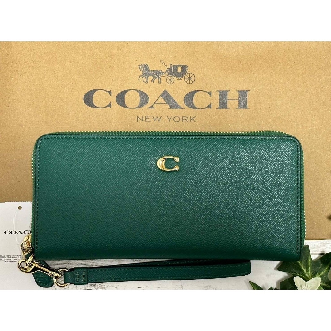 COACH - 新品未使用COACH 長財布 アラウンドジップ　グリーン