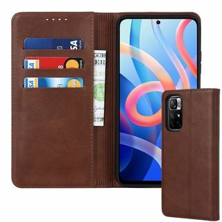 【色:ダークブラウン】redmi note 11 pro 5g ケース 手帳型 (その他)