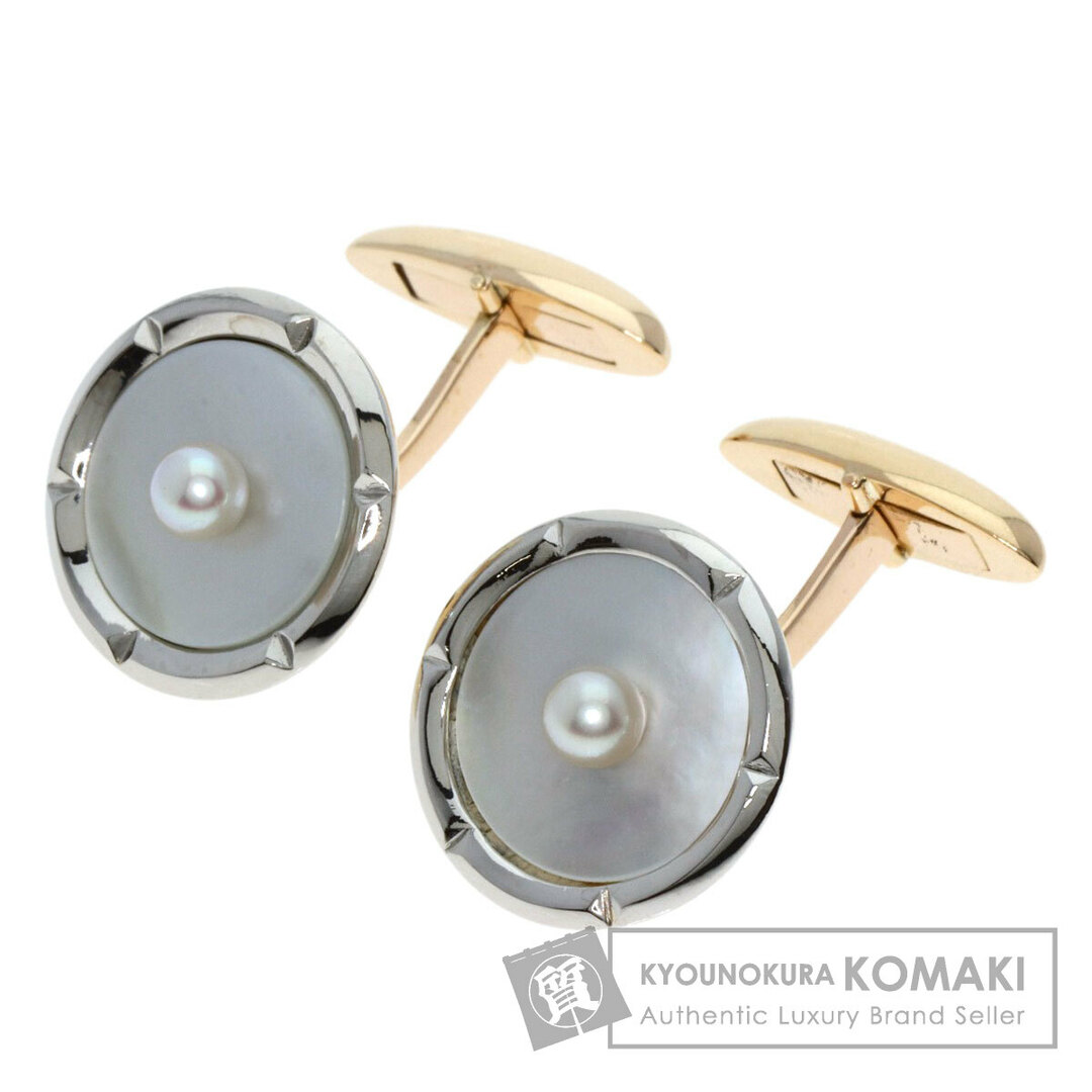 MIKIMOTO - MIKIMOTO パール 真珠 カフス K14YG K14WG メンズの MIKIMOTO - MIKIMOTO パール 真珠 カフス K14YG K14WG メンズの