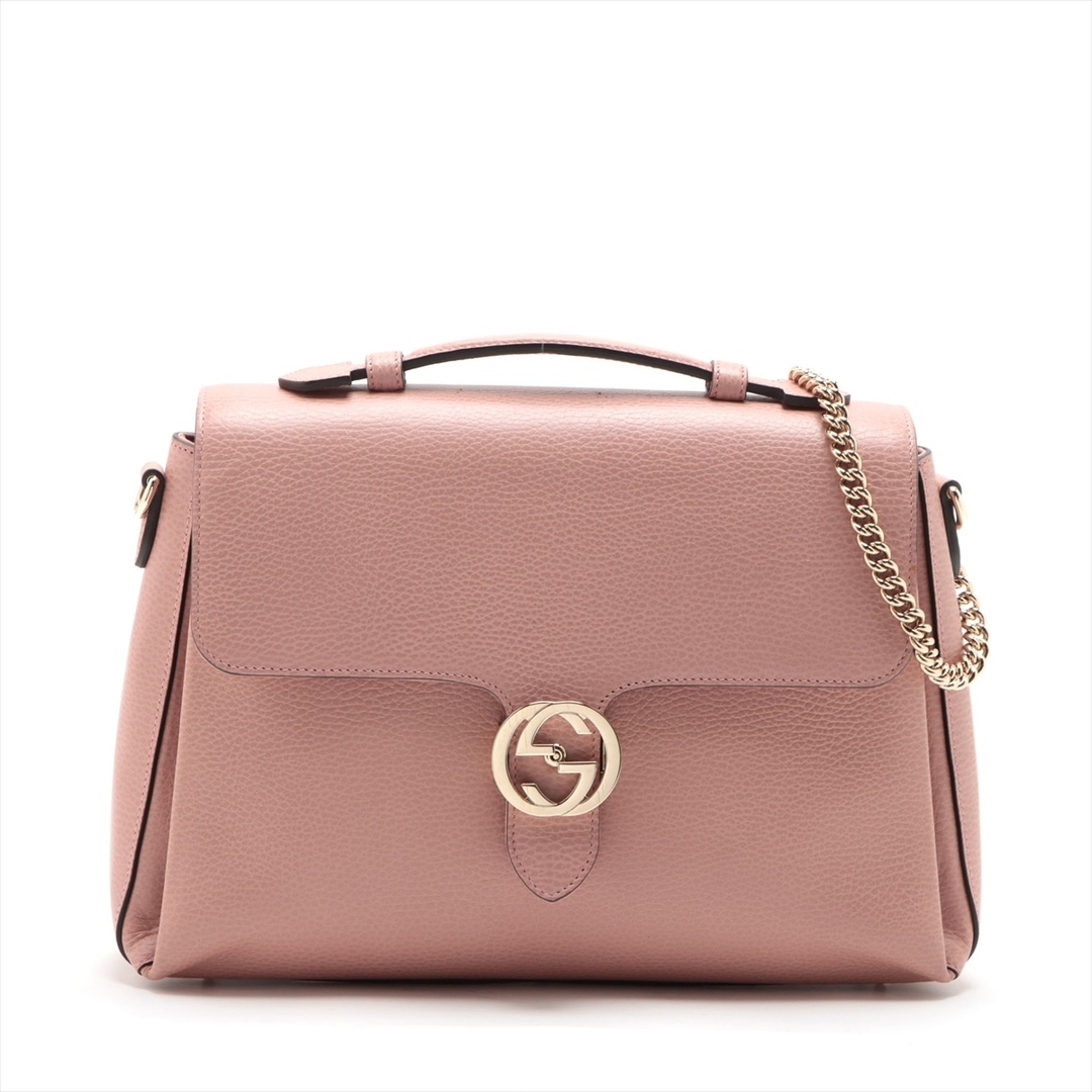 GUCCI - グッチ  レザー  ピンク レディース ショルダーバッグ