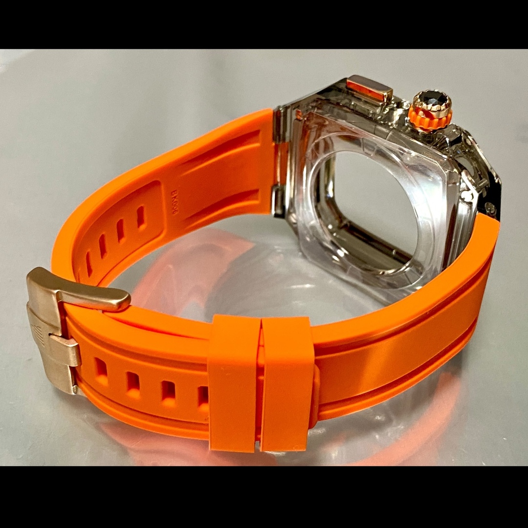 アップルウォッチラバーベルトバンドApple Watchカバーケース橙 アップルウォッチラバーベルトバンドApple Watchカバーケース橙