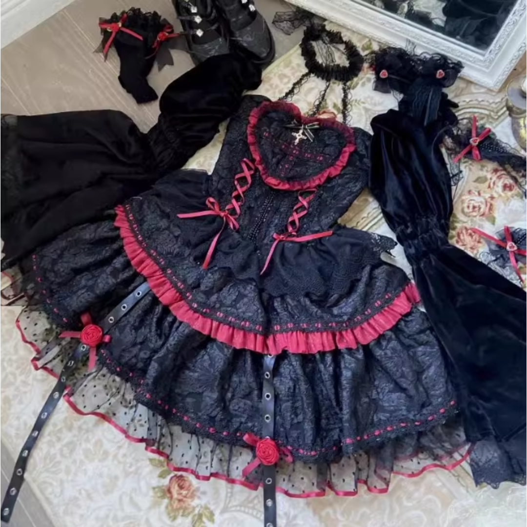 オリジナル ゴシックロリータ ワンピース コスプレ 黒ロリ　L106＃ オリジナル ゴシックロリータ ワンピース コスプレ 黒ロリ L106＃