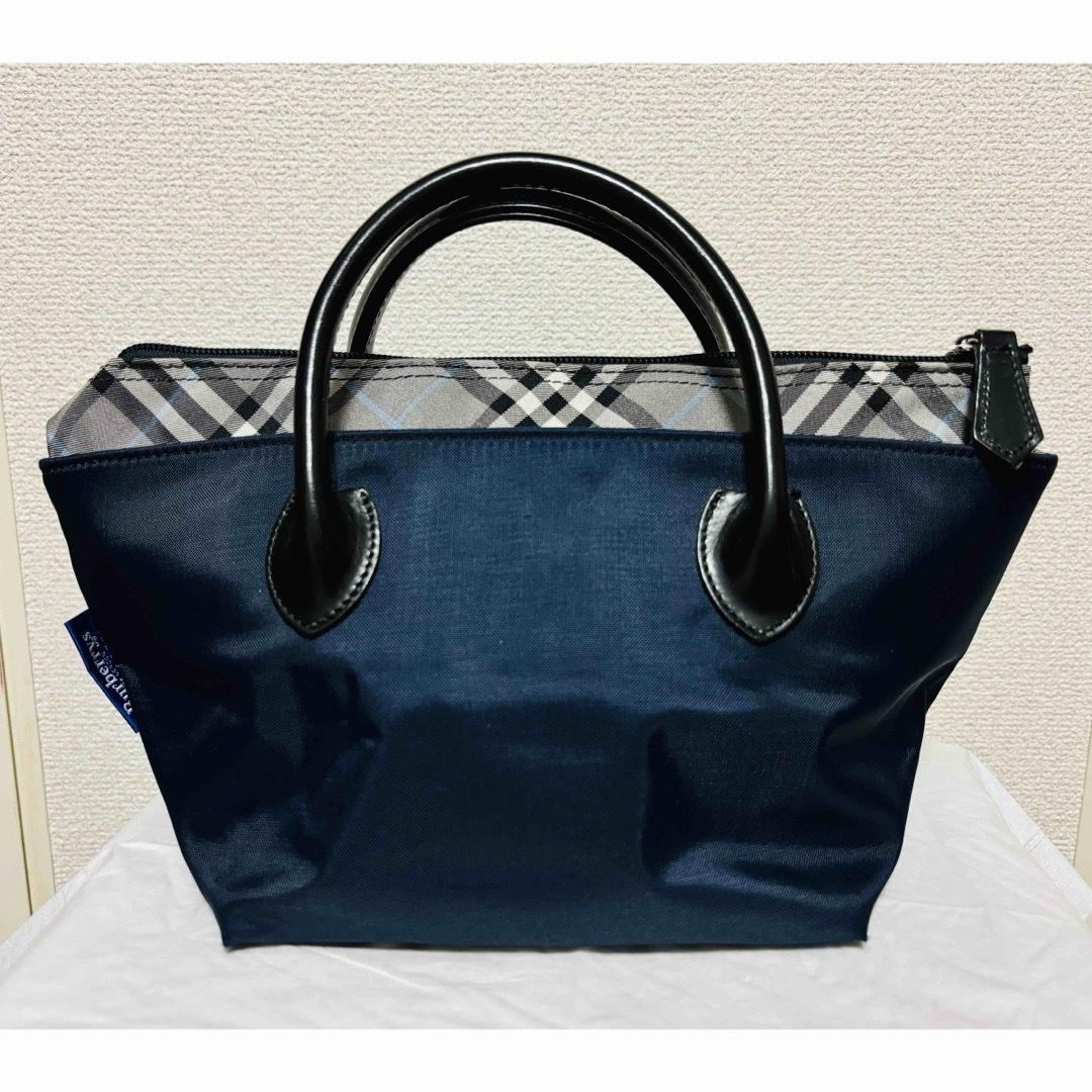 美品 バーバリー ブルーレーベル ハンドバッグ ウール ノバチェック ポーチ付き ハンドバッグ