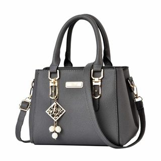 【ハンドバッグ ダークグレー】2WAY レディース ショルダー 肩掛け バッグ(ショルダーバッグ)