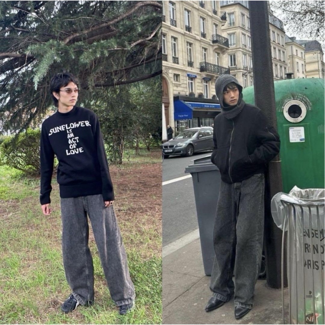 acne studios 1989 ash black ルーズフィットジーンズ デニム acne studios 1989 ash black ルーズフィットジーンズ デニム