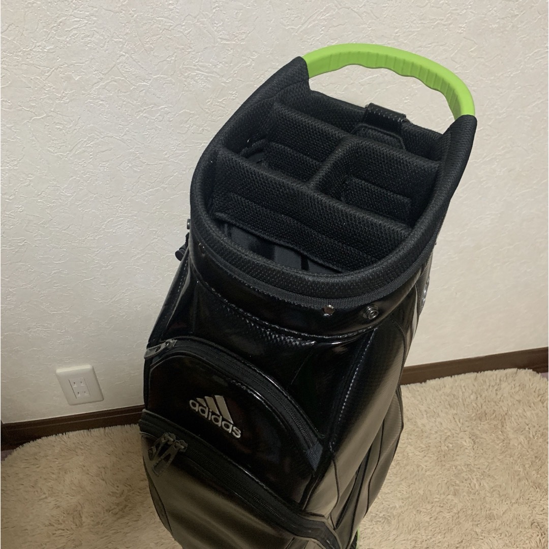 adidas - 大型取手で移動楽ちん❗️ブラックエナメルキャディ adidas - 大型取手で移動楽ちん❗️ブラックエナメルキャディ