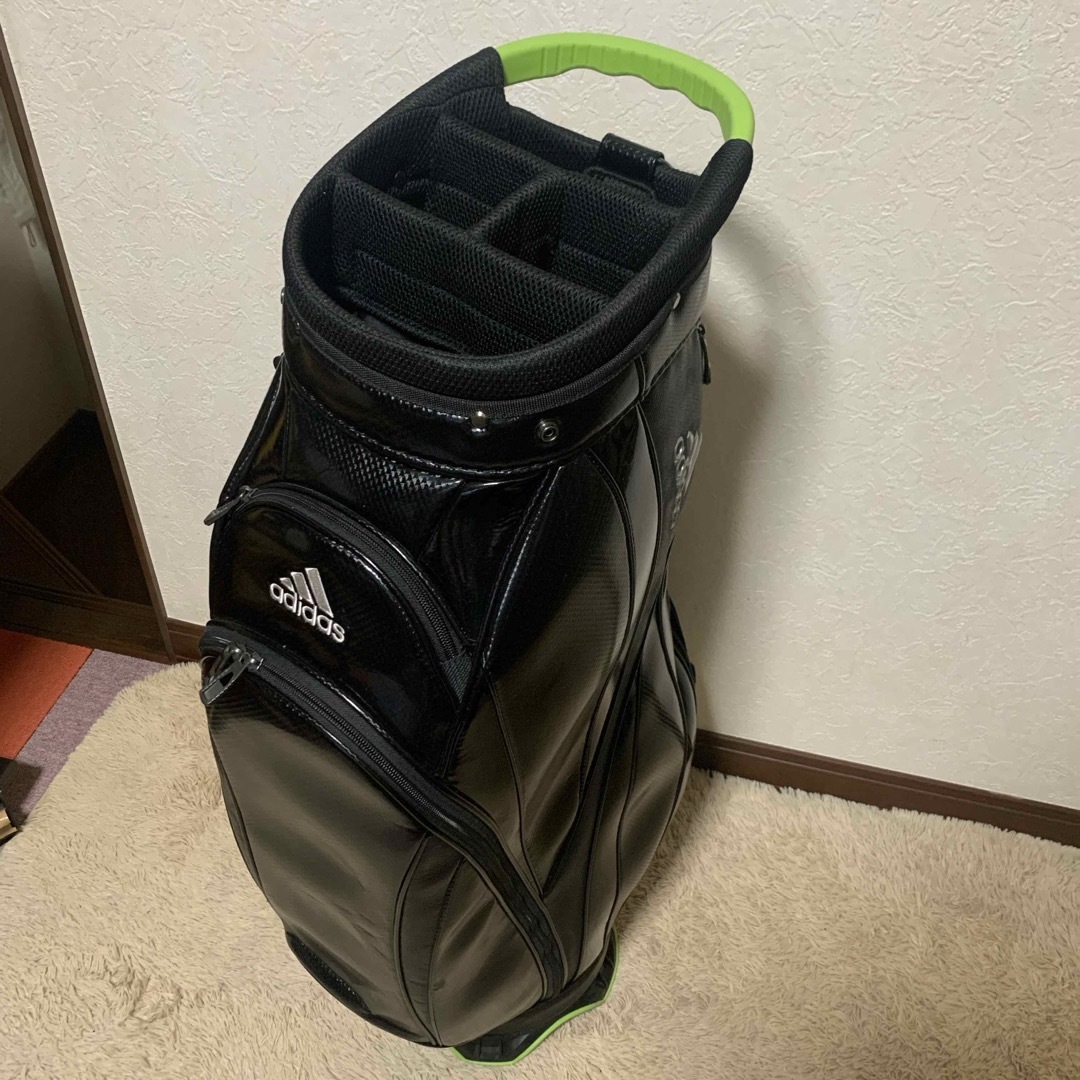 adidas - 大型取手で移動楽ちん❗️ブラックエナメルキャディ adidas - 大型取手で移動楽ちん❗️ブラックエナメルキャディ