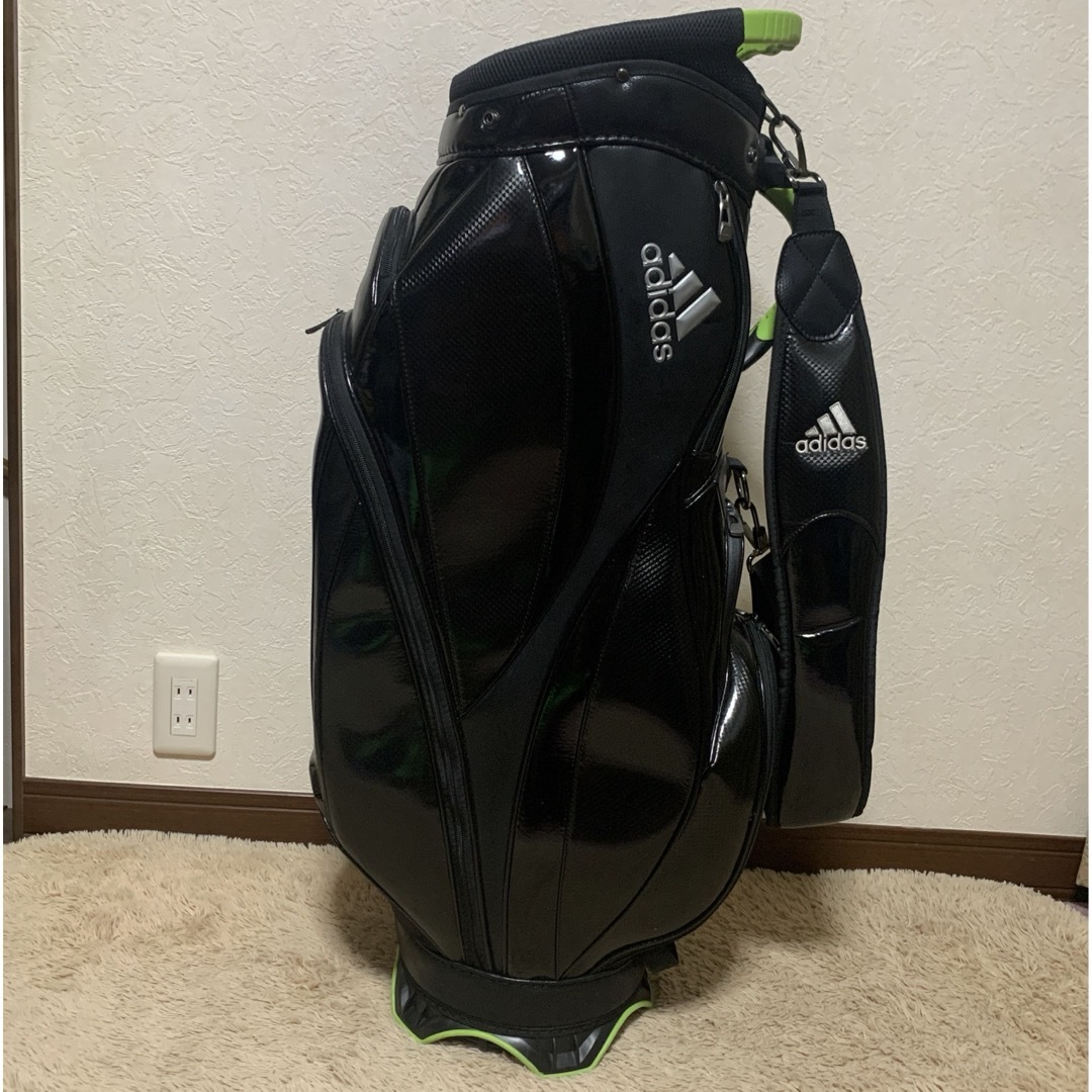 adidas - 大型取手で移動楽ちん❗️ブラックエナメルキャディ adidas - 大型取手で移動楽ちん❗️ブラックエナメルキャディ