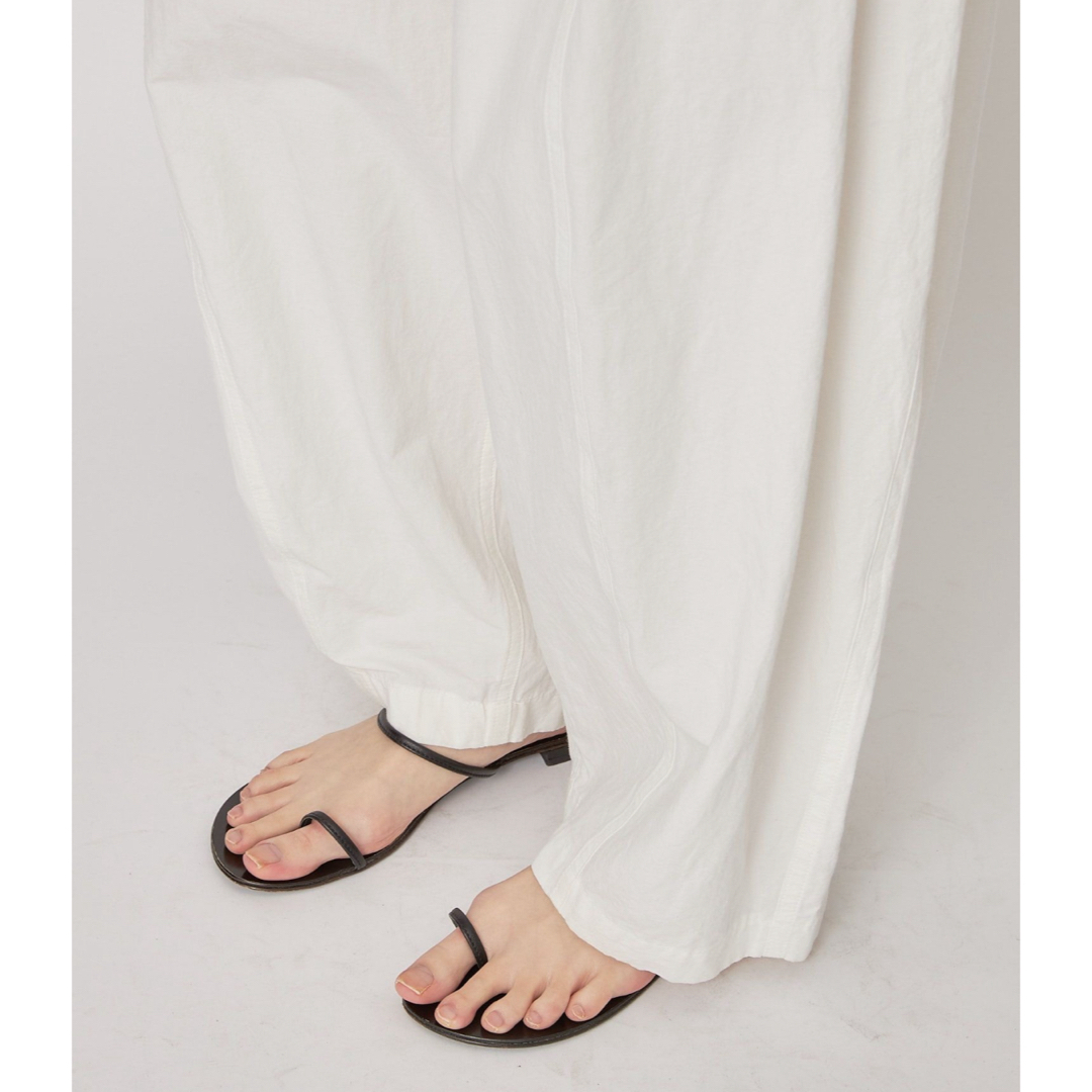 Curensology カレンソロジー コットンリネンドロストパンツ 白 Curensology カレンソロジー コットンリネンドロストパンツ 白