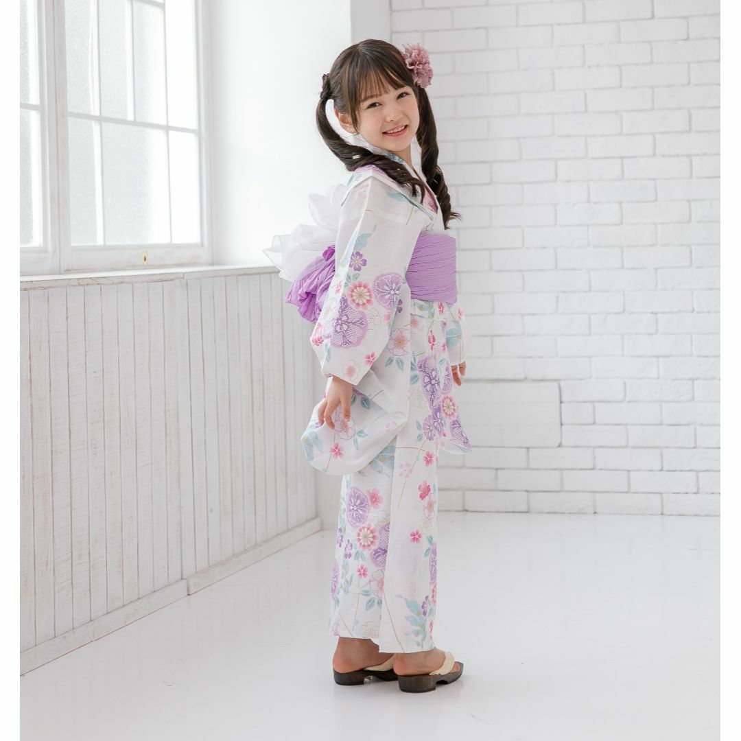 新品 しまむら セパレート浴衣 子供浴衣 オーガンジー帯 紫陽花 新品 しまむら セパレート浴衣 子供浴衣 オーガンジー帯 紫陽花
