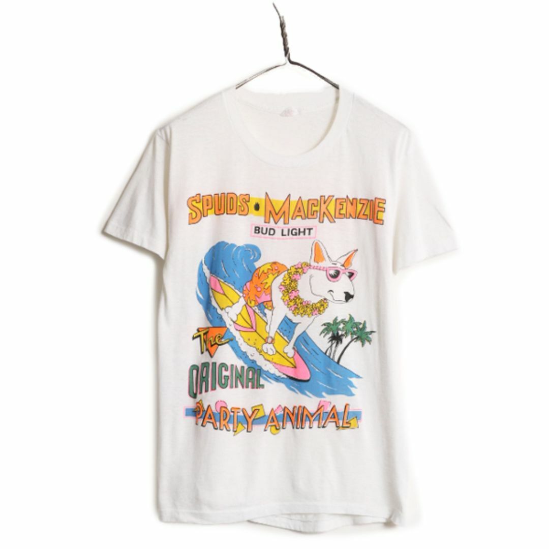 80s バドワイザー ドッグ イラスト プリント Tシャツ メンズ L 80s バドワイザー ドッグ イラスト プリント Tシャツ メンズ L