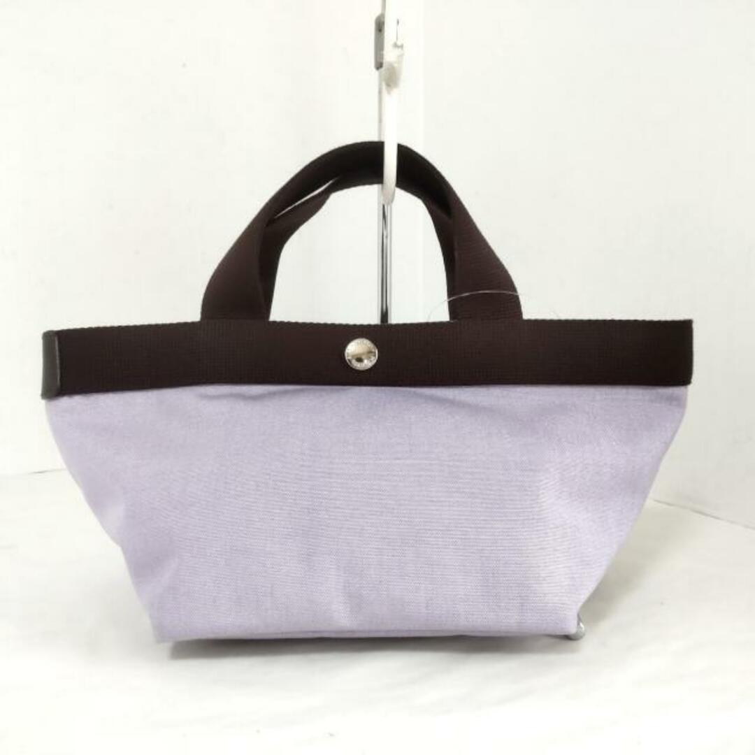 Herve Chapelier - Herve Chapelier(エルベシャプリエ) ハンドバッグ美品  コーデュラ舟型トートS ブラウン×パープル×シルバー Cライン コーデュロイ×ナイロン