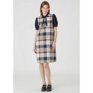 ブルーレーベルクレストブリッジ(BLUE LABEL CRESTBRIDGE)の【新品未使用】クレストブリッジチェックライトクロッシングツイルシャーリングドレス(ひざ丈ワンピース)
