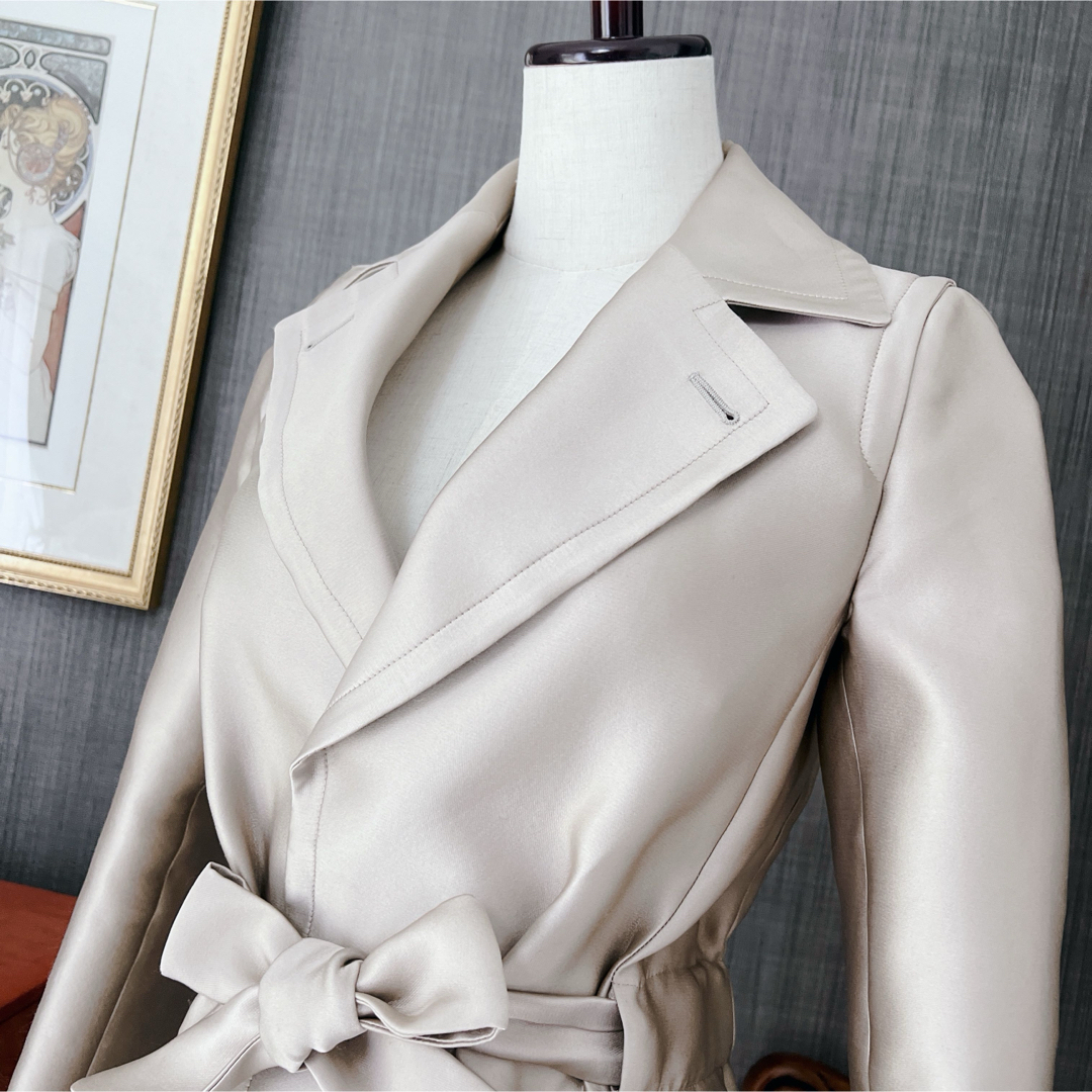美品 GIORGIOARMANI ジョルジオアルマーニ コート シルク サテン 美品 GIORGIOARMANI ジョルジオアルマーニ コート シルク サテン