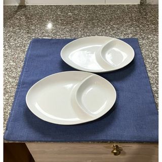 ランチ プレート オーバル 仕切り皿 ２枚セット(食器)