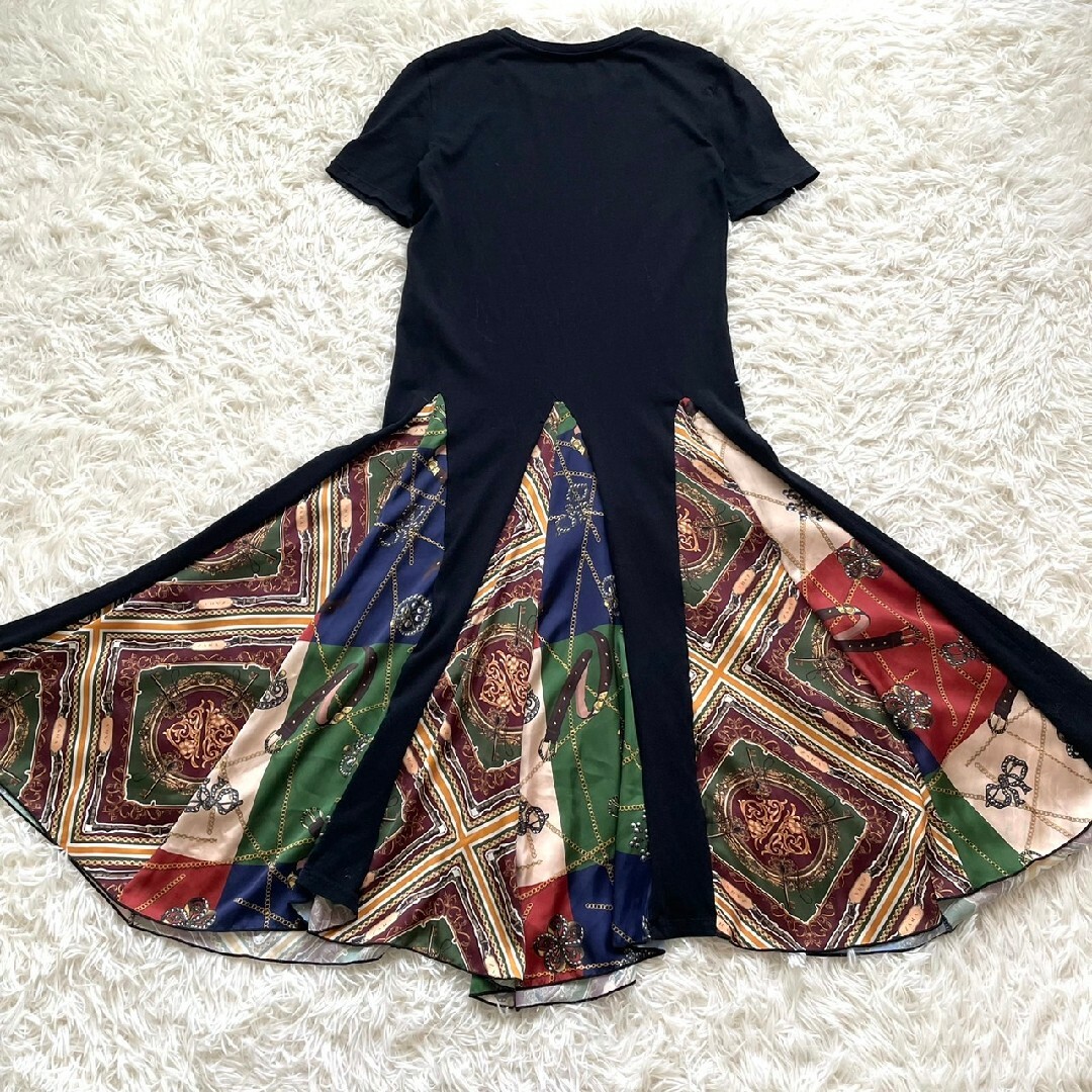 ZARA - ZARA BASIC ザラベーシック スカーフ柄 異素材 切り替え ZARA - ZARA BASIC ザラベーシック スカーフ柄 異素材 切り替え