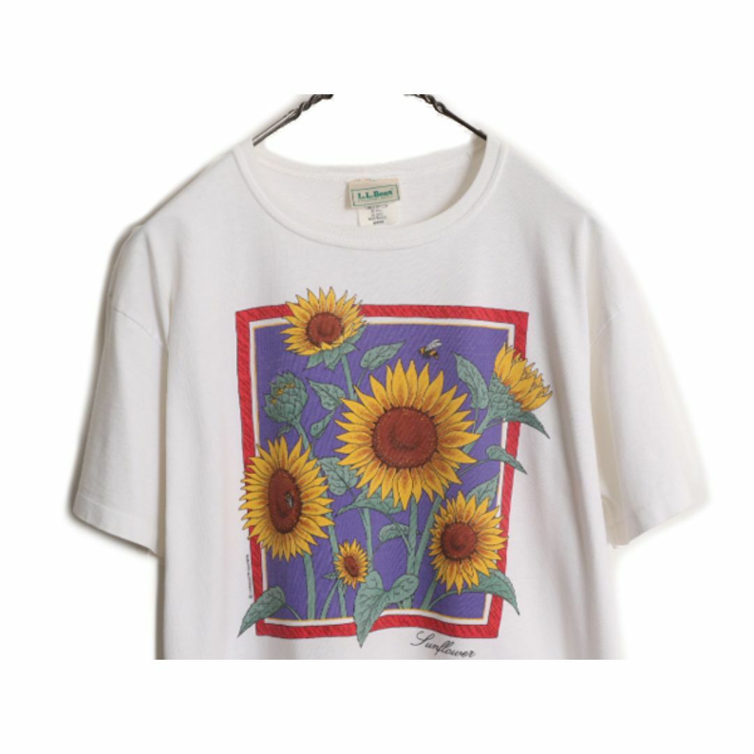 【お試し価格!】 L.L.Bean - 80s USA製 エルエルビーン ひまわり アート イラスト 女性用