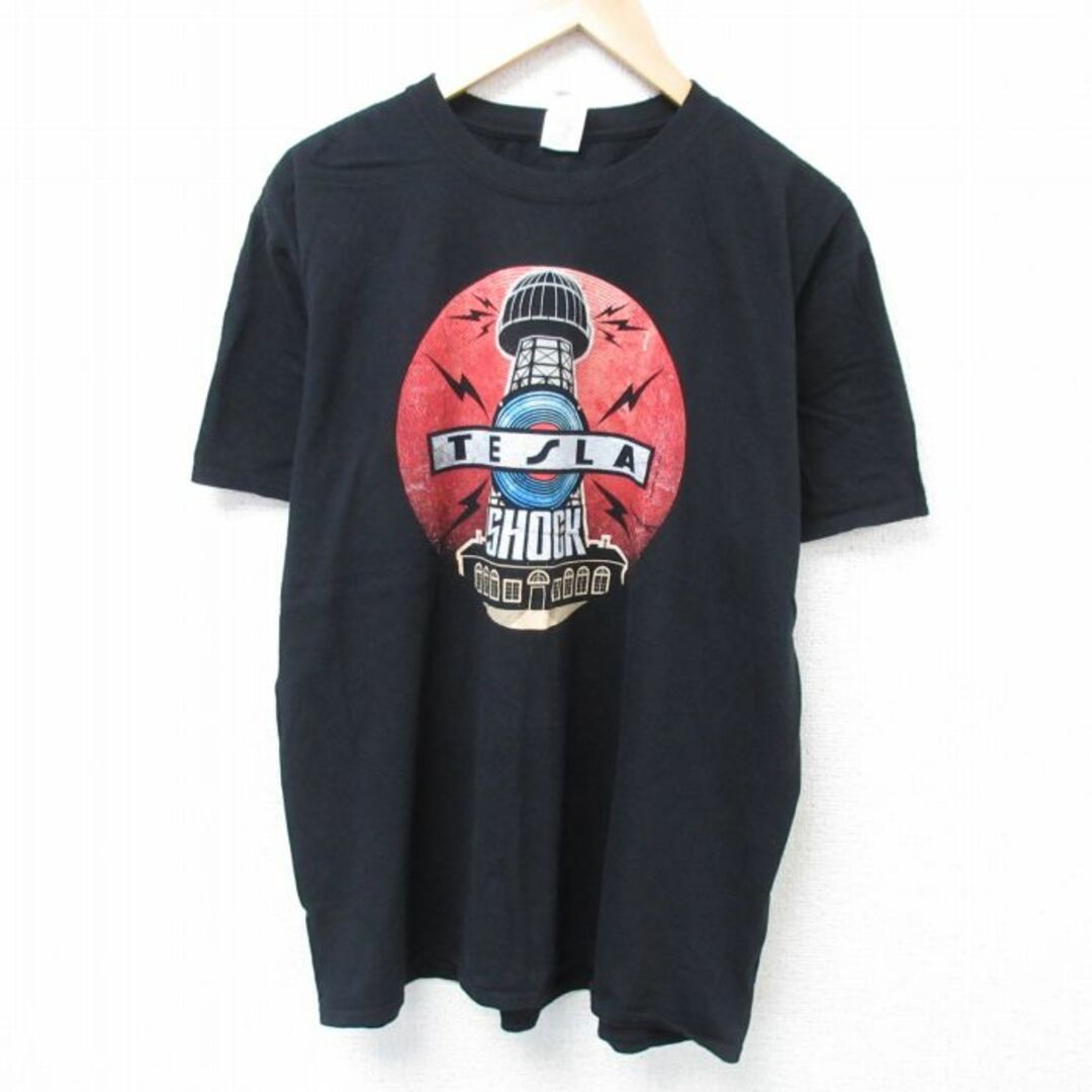 XL☆古着 半袖 ロック バンド Tシャツ メンズ テスラ ショック XL☆古着 半袖 ロック バンド Tシャツ メンズ テスラ ショック