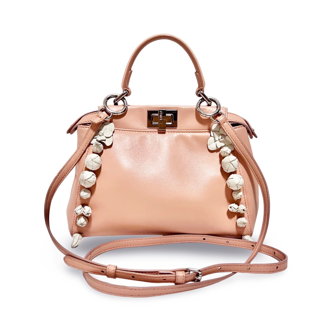FENDI - FENDI フェンディ ピーカブー ミニ レザー フラワー FENDI - FENDI フェンディ ピーカブー ミニ レザー フラワー