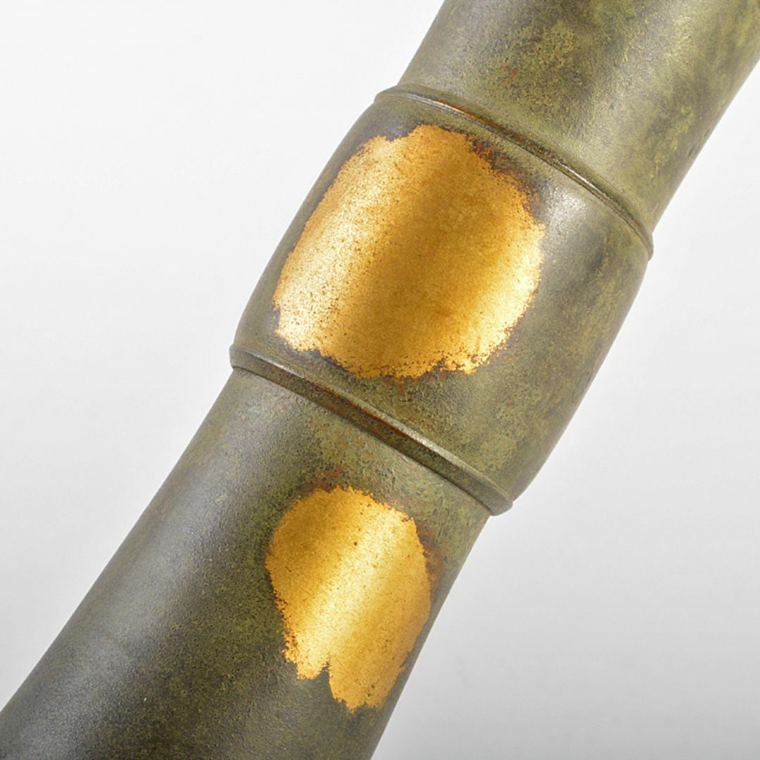 流】三世秦蔵六造 立鼓式塗金銅花器 共箱 KN923|アンティーク 流】三世秦蔵六造 立鼓式塗金銅花器 共箱 KN923|アンティーク