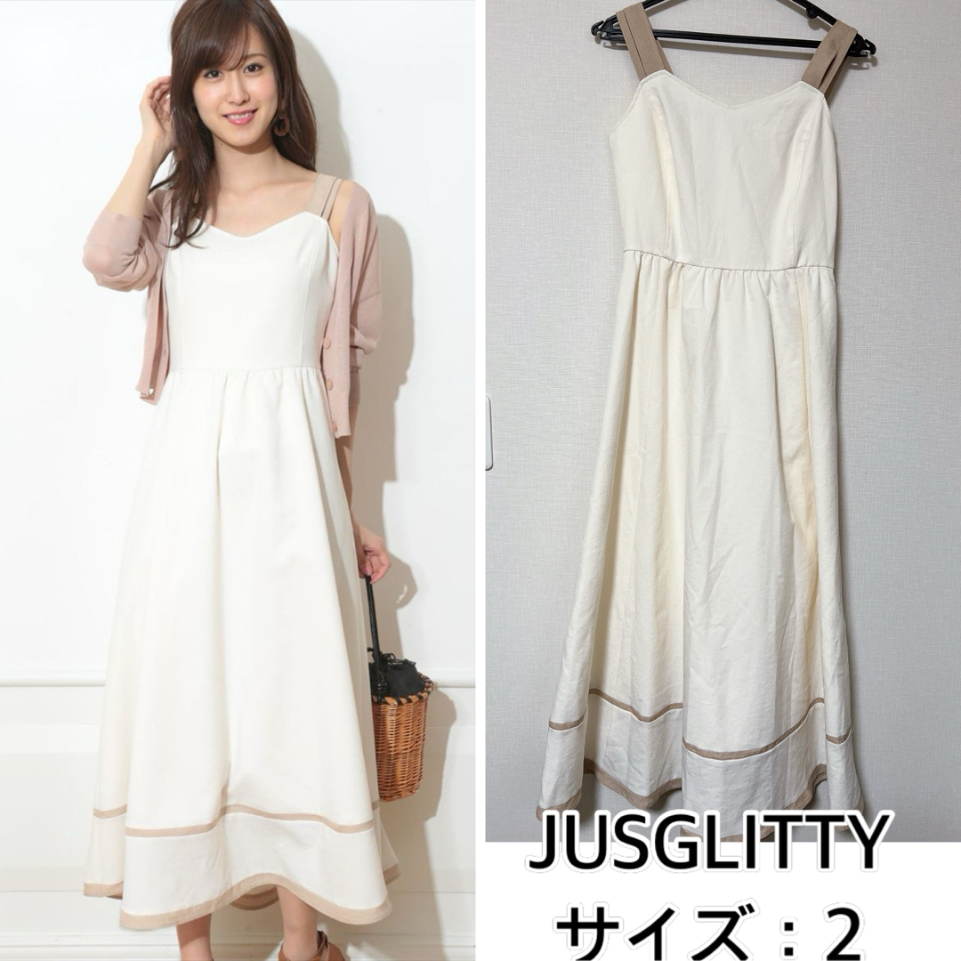 JUSGLITTY - JUSGLITTY❤️バックベルテッドワンピース ジャス JUSGLITTY - JUSGLITTY❤️バックベルテッドワンピース ジャス