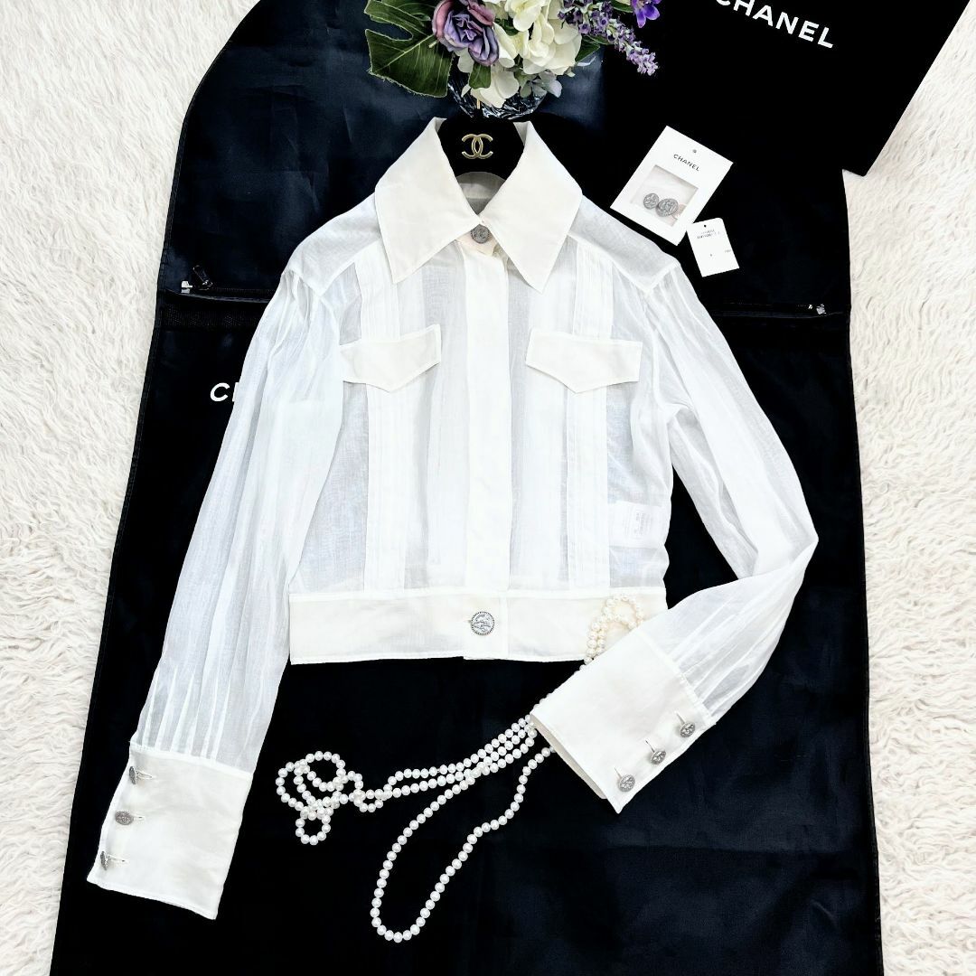 ☆CHANEL☆美品☆COCOキューバ☆エアリー☆ショートジャケット ☆CHANEL☆美品☆COCOキューバ☆エアリー☆ショートジャケット