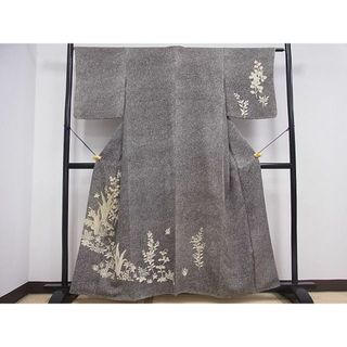 平和屋着物■訪問着　刺繍　草花文　たたき染め　逸品　DAAD8230cm(着物)