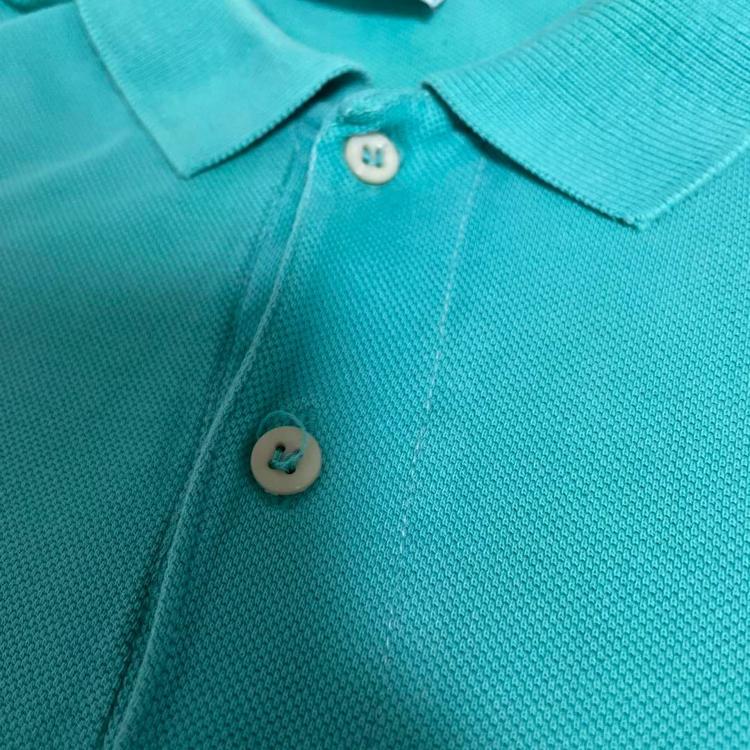 70s中期 CHEMISE LACOSTE フレラコ ポロシャツ青緑 ビンテージ 70s中期 CHEMISE LACOSTE フレラコ ポロシャツ青緑 ビンテージ