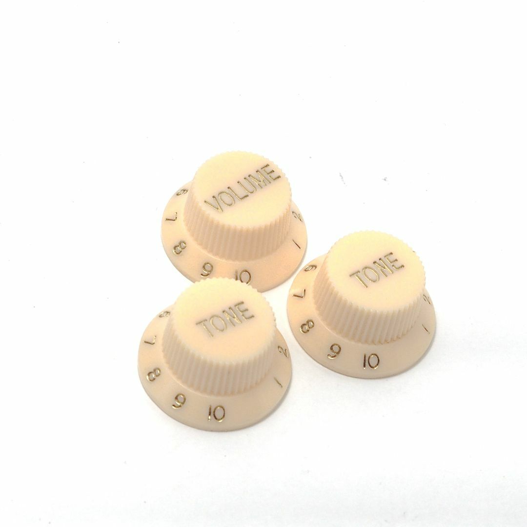 ストラト系ハットノブツマミ3個セット ギター/ベースなどに 6φ ギザギザ差し込 楽器のギター(パーツ)の商品写真