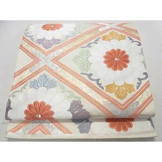 平和屋着物◎六通柄袋帯　菊菱文　銀糸　逸品　DAAE1710ma(帯)
