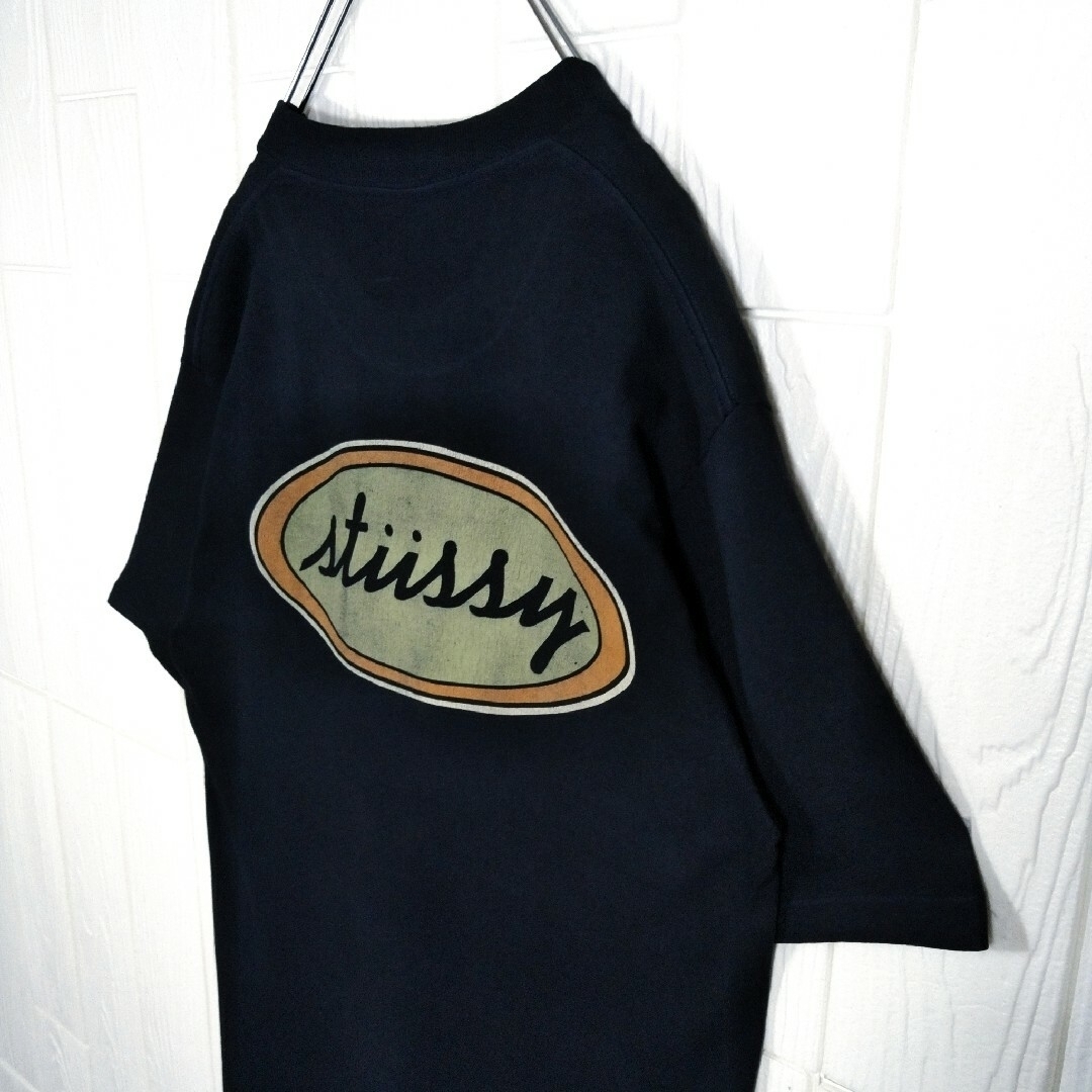 STUSSY】80s'黒タグ USA製 筆記体サークルロゴ Tシャツ STUSSY】80s'黒タグ USA製 筆記体サークルロゴ Tシャツ