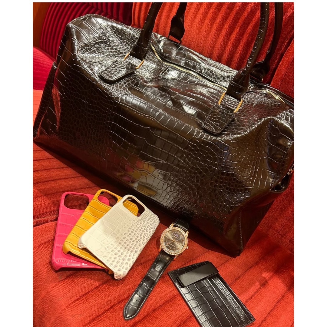 大人気商品🌟】高級クロコボストンバッグ メンズ レディース 大人気商品🌟】高級クロコボストンバッグ メンズ レディース