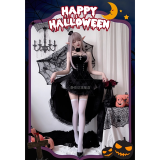ブラック エルフ 精霊 ハロウィン コスプレ 暗黒系 ゴスロリ　L127＃ 2305879691.png?1719615591
