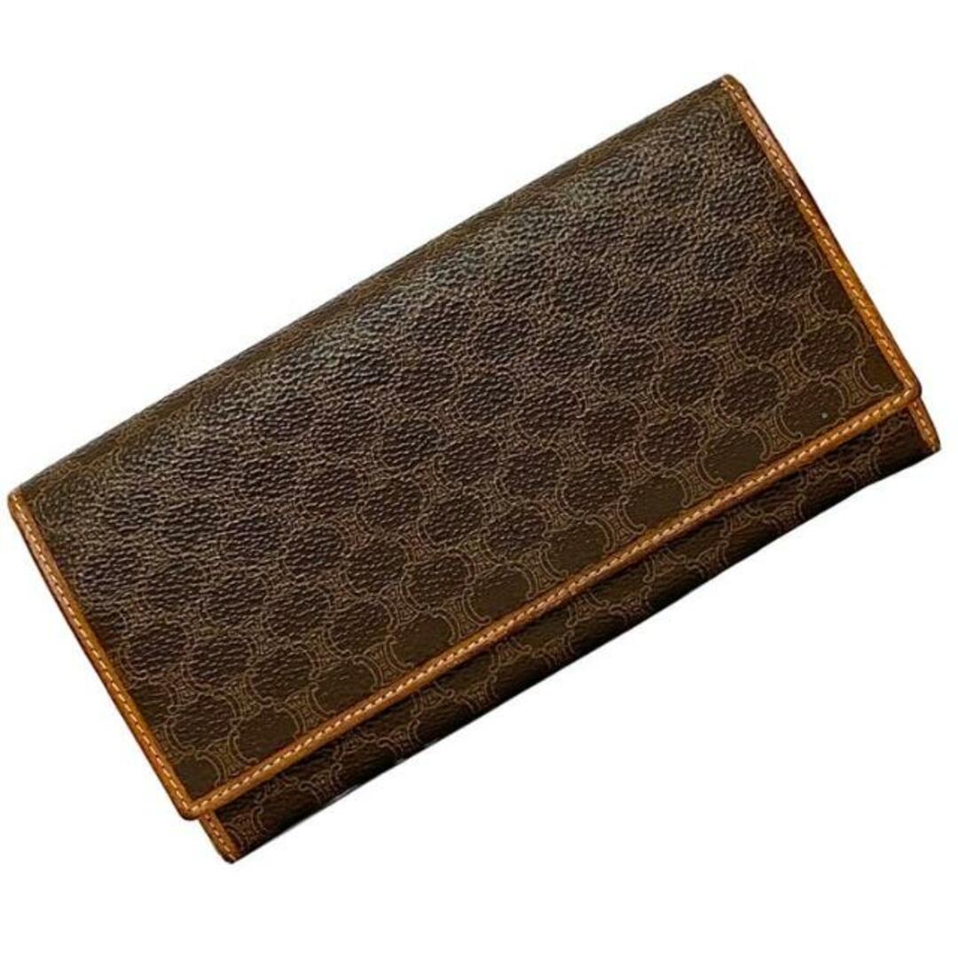 CELINE - セリーヌ 二つ折り 長財布 ブラウン マカダム 財布 PVC CELINE - セリーヌ 二つ折り 長財布 ブラウン マカダム 財布 PVC