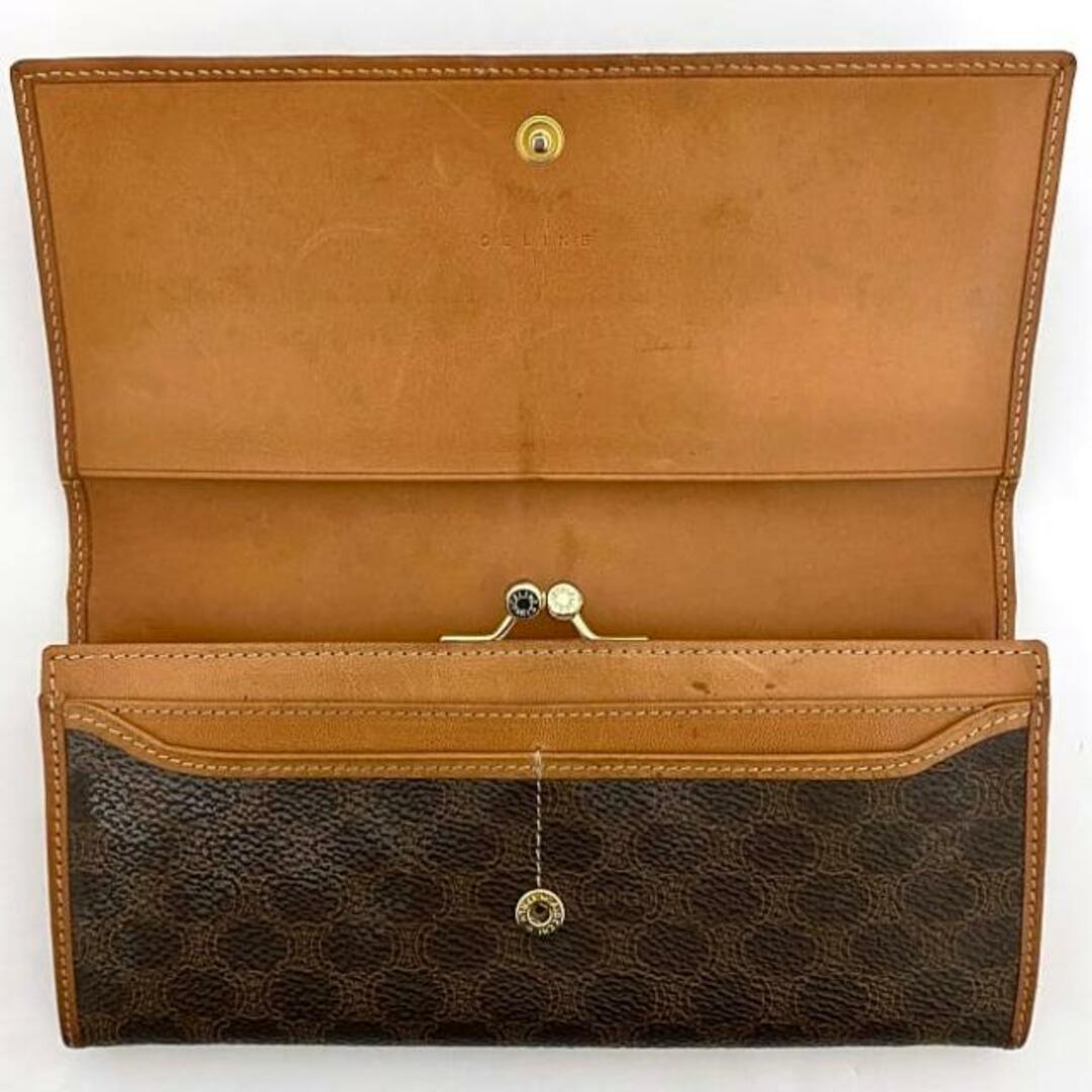 CELINE - セリーヌ 二つ折り 長財布 ブラウン マカダム 財布 PVC CELINE - セリーヌ 二つ折り 長財布 ブラウン マカダム 財布 PVC