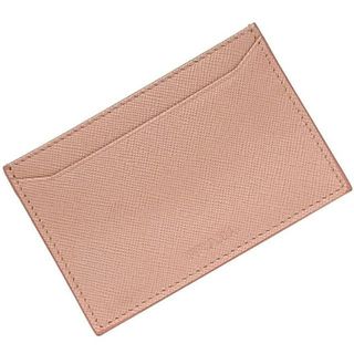 プラダ(PRADA)のプラダ カードケース ピンク 美品 クレジット カード ホルダー サフィアーノ レザー 中古 PRADA シンプル ロゴ 定期入れ 定番 人気 女性 レディース カード入れ 革 コンパクト 小さい 無地 ワンポイント お洒落 高級感 上品(名刺入れ/定期入れ)