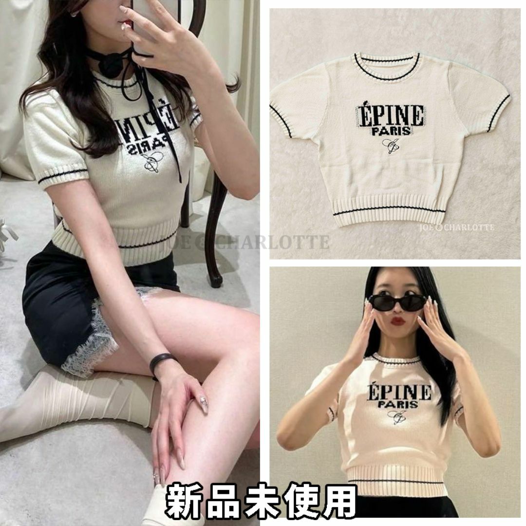 ÉPINE PARIS summer knit white 白半袖ニット ÉPINE PARIS summer knit white 白半袖ニット