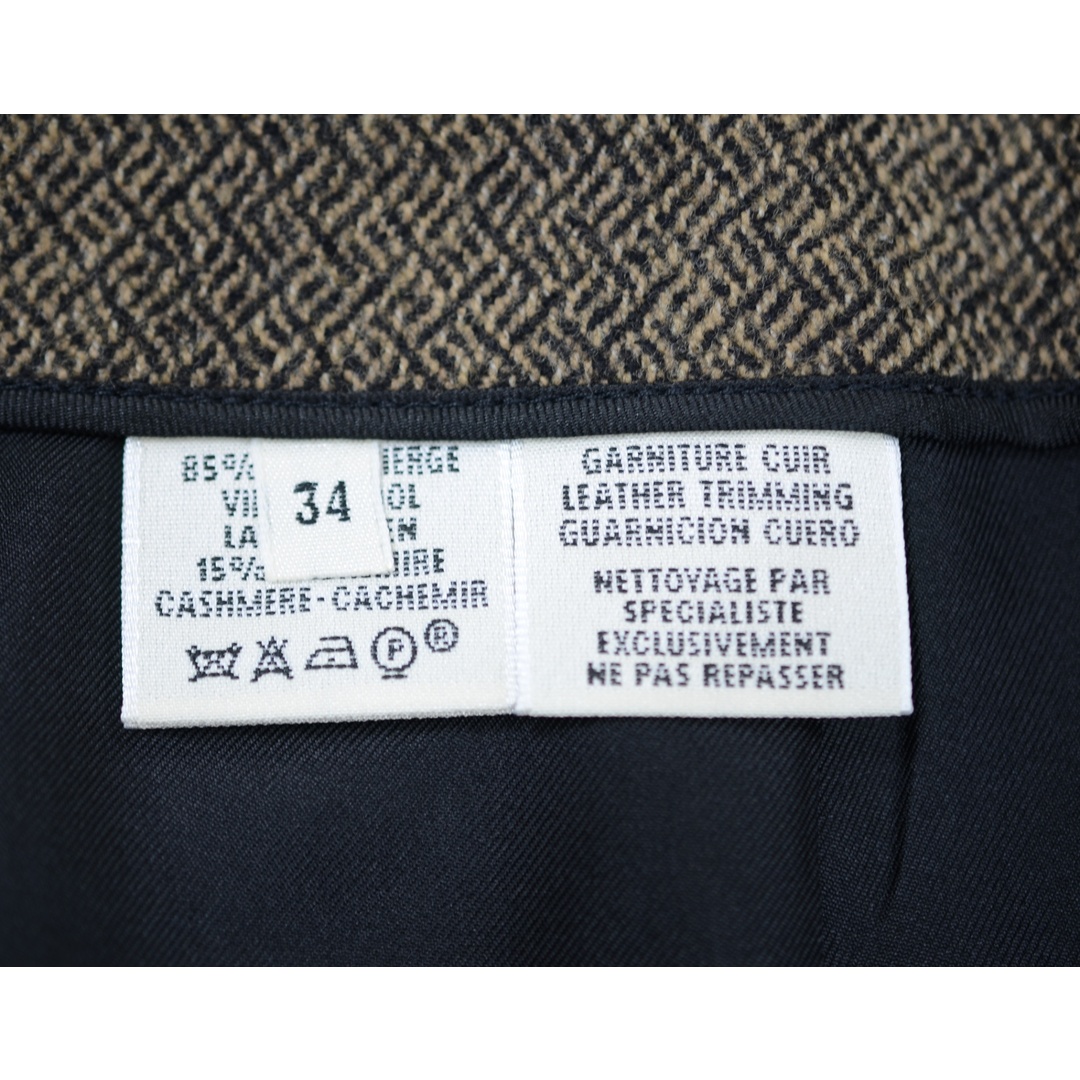 エルメス(HERMES) カシミヤ混 ツイード Wジップ ラップスカート エルメス(HERMES) カシミヤ混 ツイード Wジップ ラップスカート