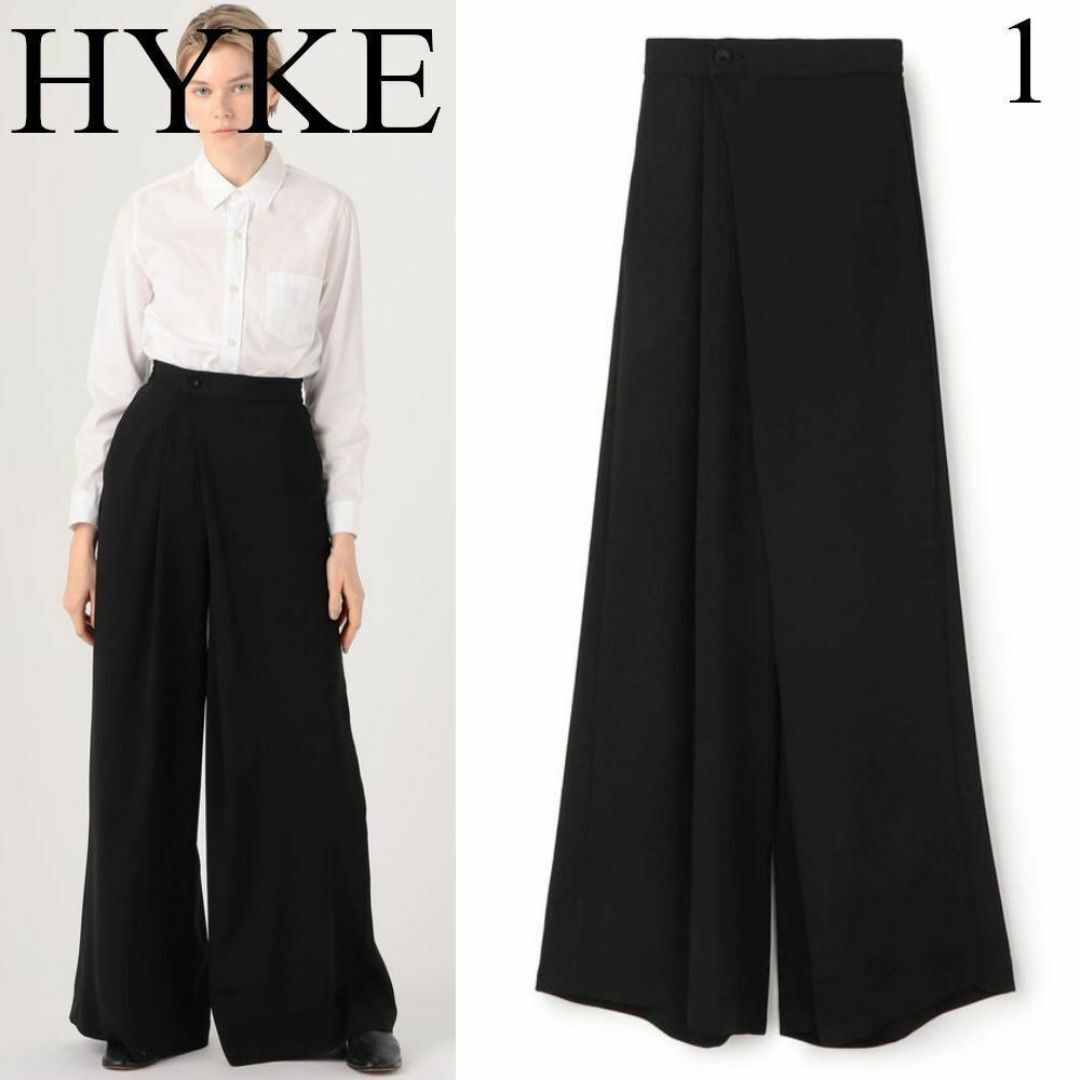 HYKE - 1 HYKE SATIN WIDE LEG PANTS サテンワイドレッグパンツ HYKE - 1 HYKE SATIN WIDE LEG PANTS サテンワイドレッグパンツ