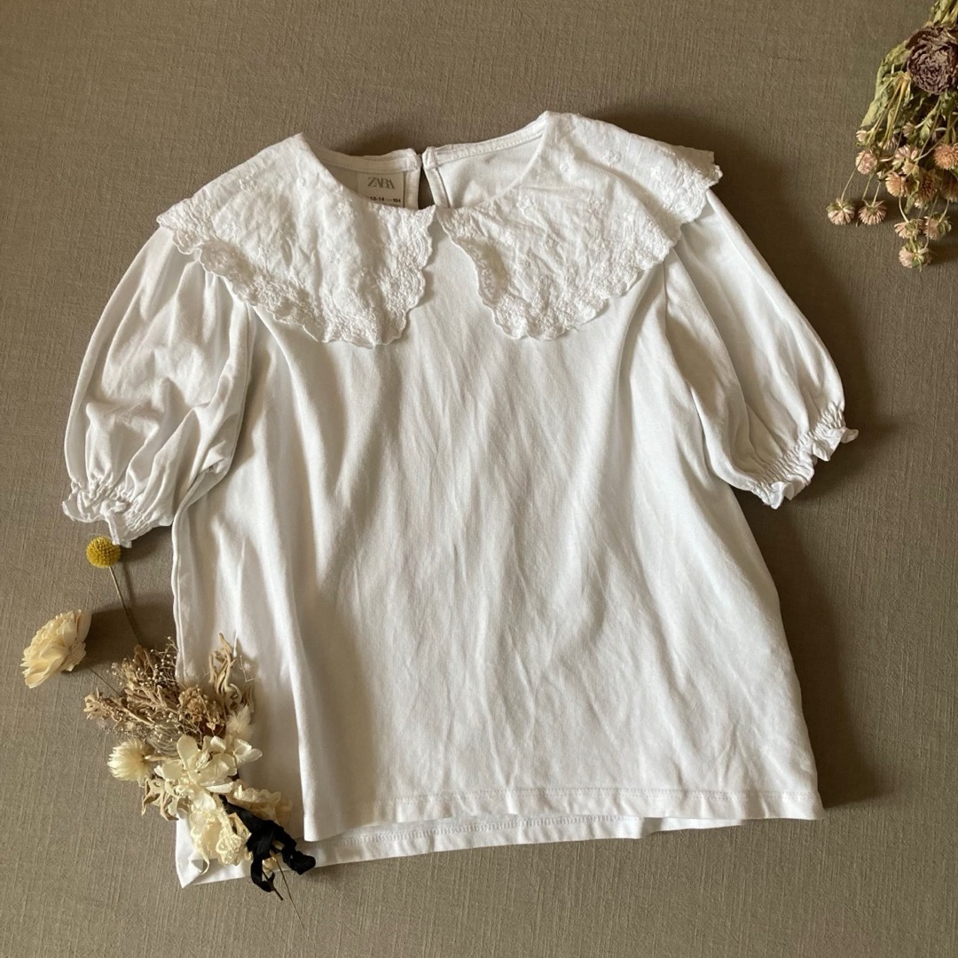 munii おまとめザラキッズ 刺繍ブラウンフリル襟ワンピースフリルベスト ZARA KIDS - ZARA KIDSザラキッズ|スカラップレース刺繍襟ぽ