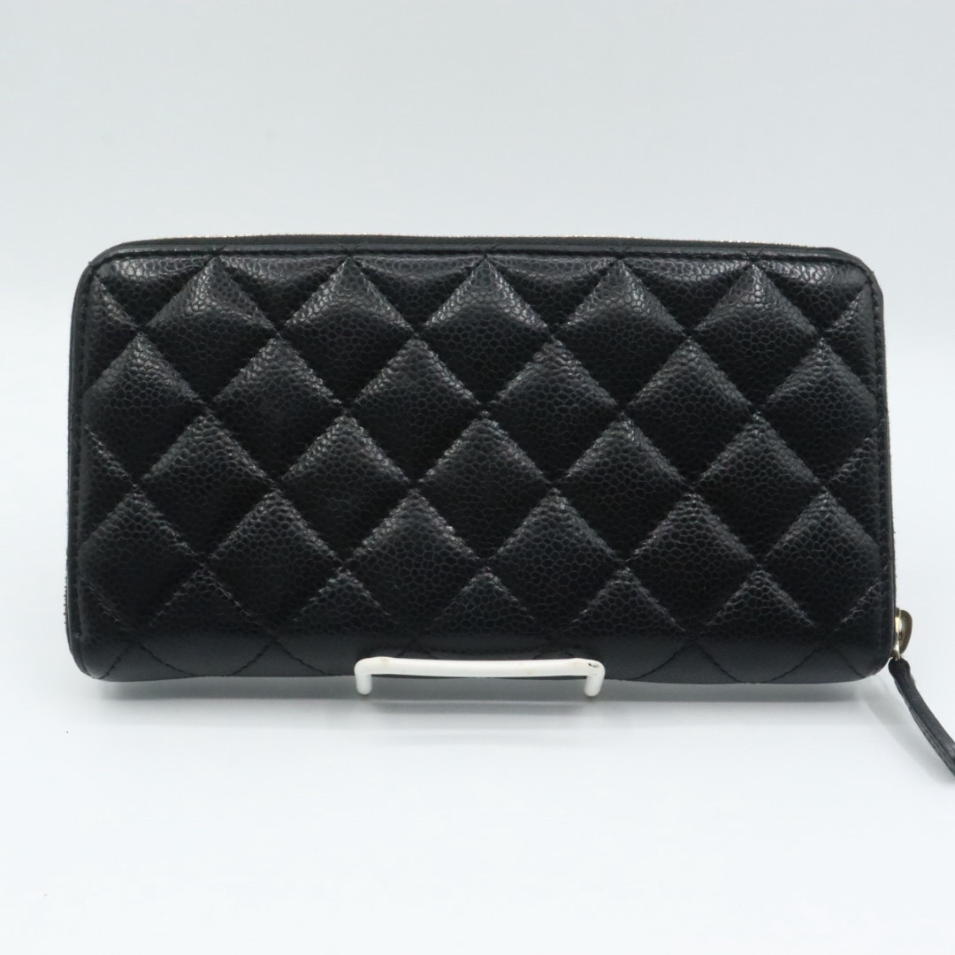 シャネル CHANEL 長財布 マトラッセ キャビアスキン 黒 ラウンド シャネル CHANEL 長財布 マトラッセ キャビアスキン 黒 ラウンド