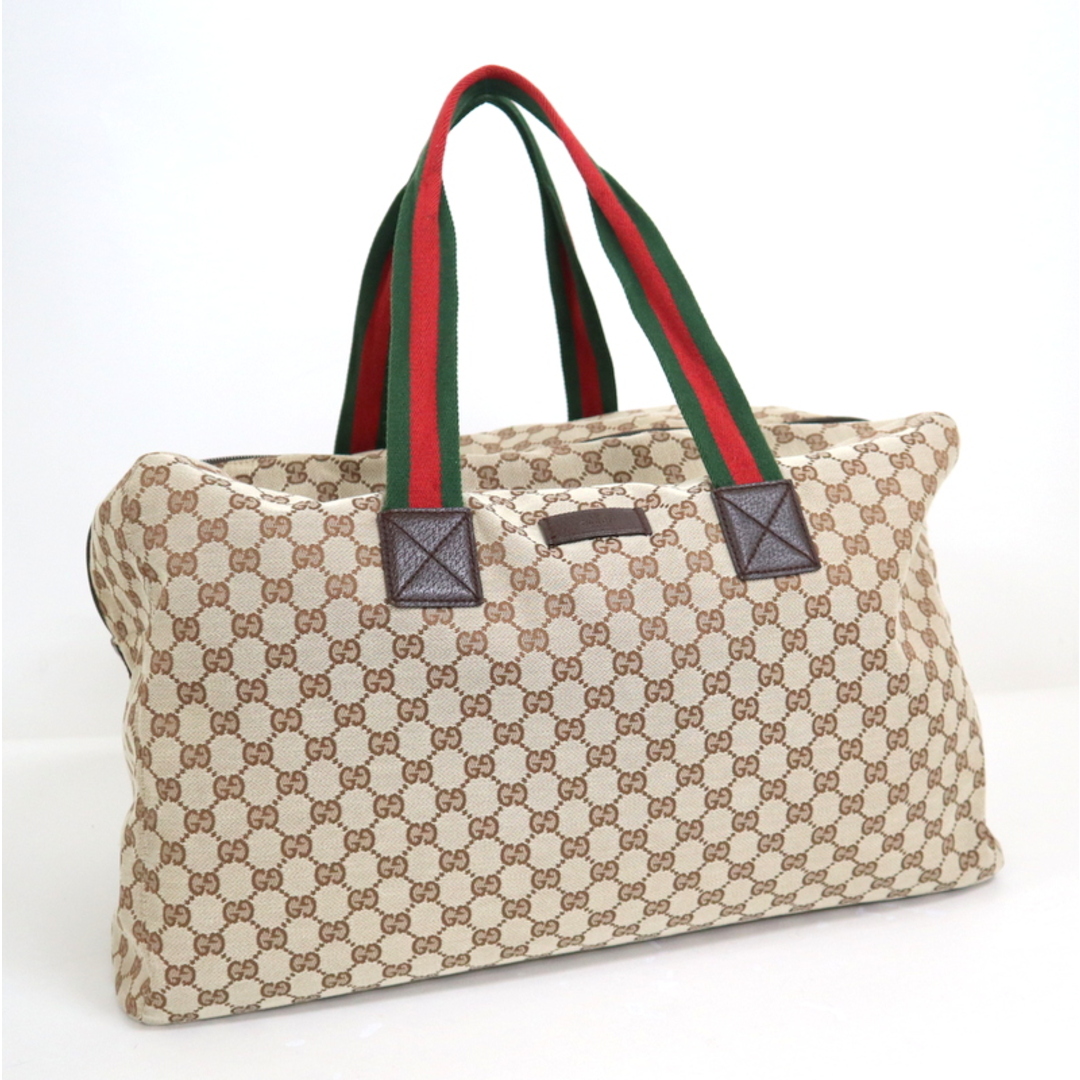 GUCCI - 【GUCCI】グッチ ボストンバッグ GGキャンバス×レザー GUCCI - 【GUCCI】グッチ ボストンバッグ GGキャンバス×レザー
