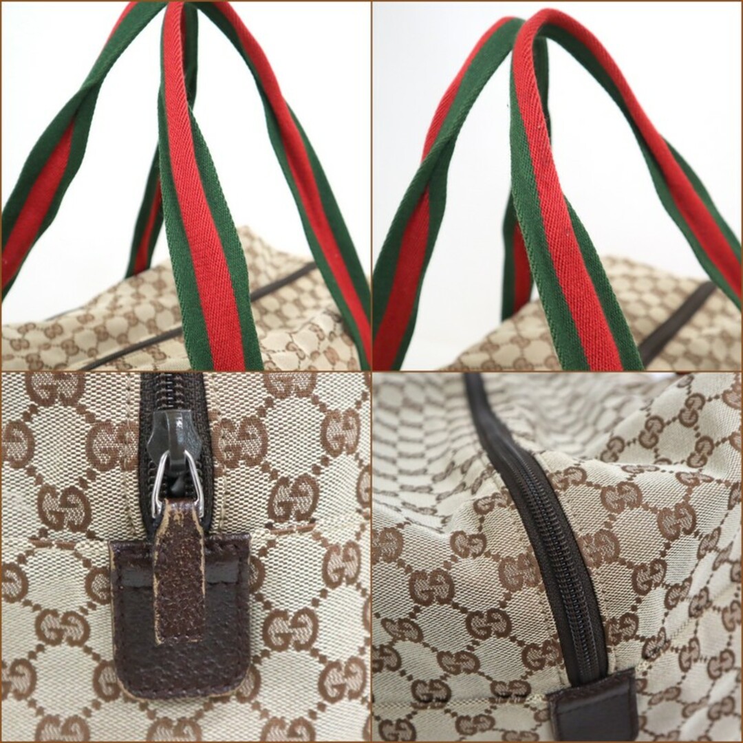 GUCCI - 【GUCCI】グッチ ボストンバッグ GGキャンバス×レザー GUCCI - 【GUCCI】グッチ ボストンバッグ GGキャンバス×レザー